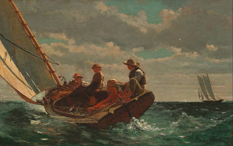 Kunstkopie Gemälde auf Leinwand: Es frischt auf / Breezing Up A Fair Wind von Winslow Homer