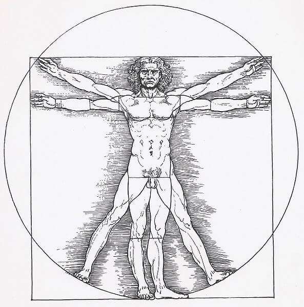 "Vitruvianischer Mann" von Leonardo da Vinci