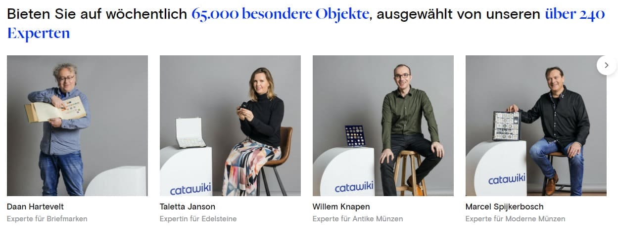 Über 240 interne Experten für die Online Auktionen auf Catawiki