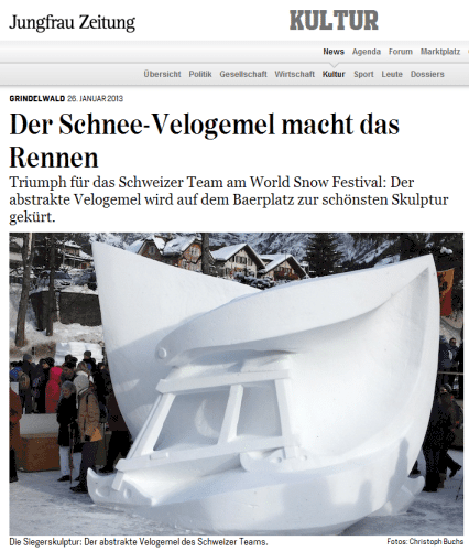 Screenshot der Jungfrau Zeitung