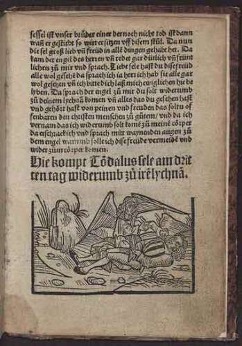 Ausschnitt aus Visio Tnugdali, gedruckt bei Matthias Hupfuff in Straßburg (1514) Ausschnitt aus Visio Tnugdali, gedruckt bei Matthias Hupfuff in Straßburg (1514)