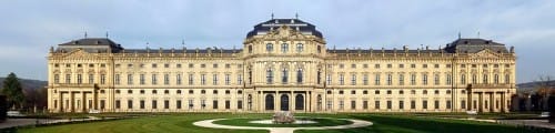 Die 168 Meter lange Gartenfront der Würzburger Residenz Die 168 Meter lange Gartenfront der Würzburger Residenz
