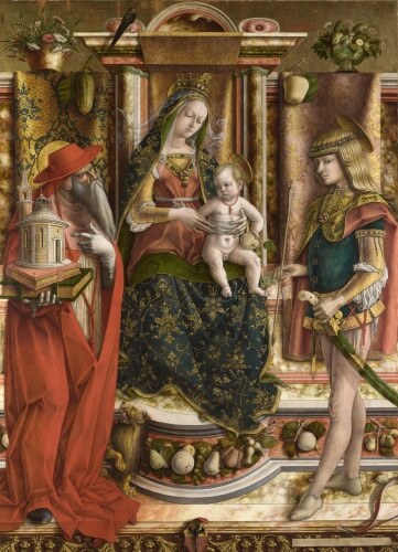 Ein kleines Weihnachtsgeschenk – Engel-Künstler zum Kennenlernen Kunstgeschichte 14. jahrhundert "La Madonna della Rondine" von Carlo Crivelli