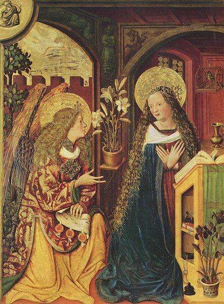 Bayerischer Meister: Verkündigung an Maria (etwa 1500)