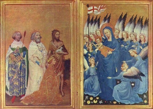 Ein kleines Weihnachtsgeschenk – Engel-Künstler zum Kennenlernen Kunstgeschichte 14. jahrhundert Wilton-Diptychon, Gesamtansicht