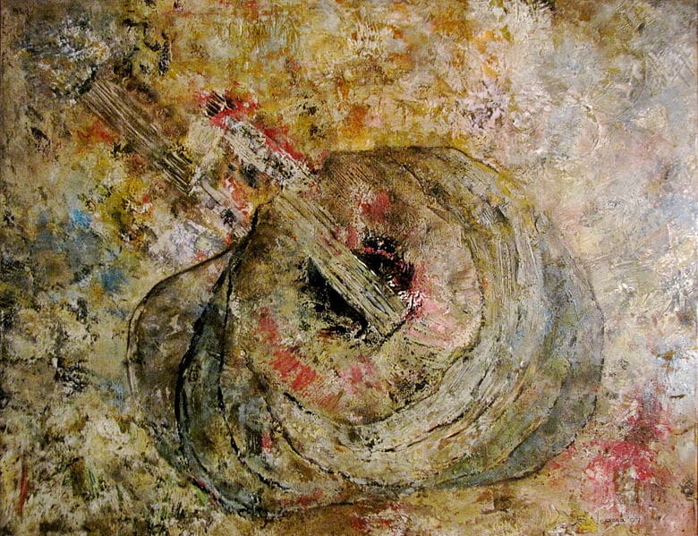  "Cítara", Acrylbild der mexikanischen Malerin Susana Noriega