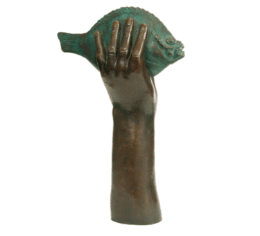 Bronze-Skulptur "Butt im Griff II" von Günter Grass