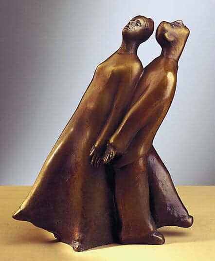 Bronze-Skulptur "Rücken an Rücken" von Günter Grass