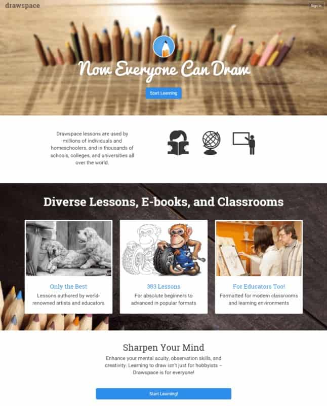 9 der besten Websites für künstlerische Aus- und Weiterbildung Kunstkurse & Künstlerische Ausbildung acrylmalerei drawspace - Online Zeichnen lernen