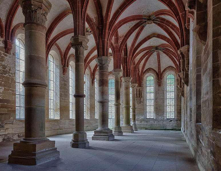 Herrenrefektorium Kloster Maulbronn, Speisesaal der Mönche, Frühgotik; Unesco-Weltkulturerbe