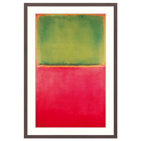 Reproduktion des Gemäldes "Green Red on Orange" von Mark Rothko im Rahmen