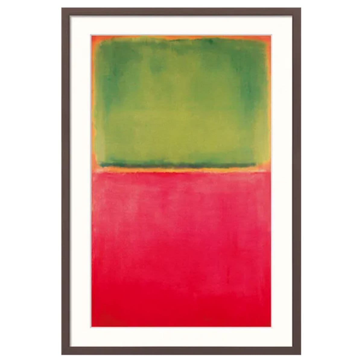 Reproduktion des Gemäldes "Green Red on Orange" von Mark Rothko im Rahmen