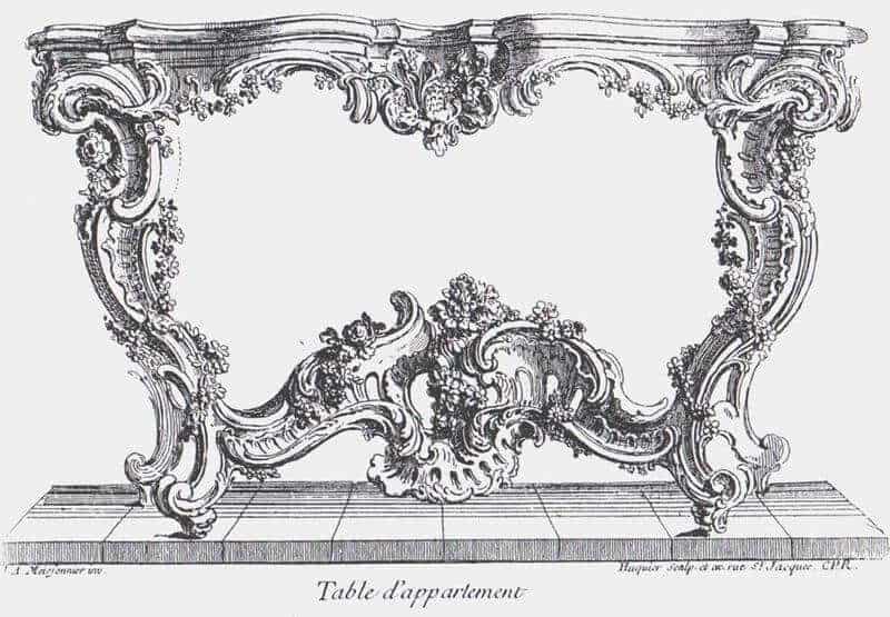 Tafel von Juste-Aurele Meissonnier (1730)