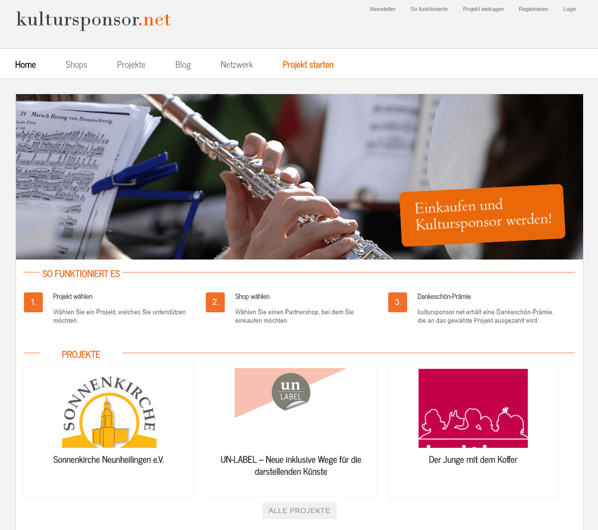 kultursponsor.net (Screenshot vom Oktober 2015)