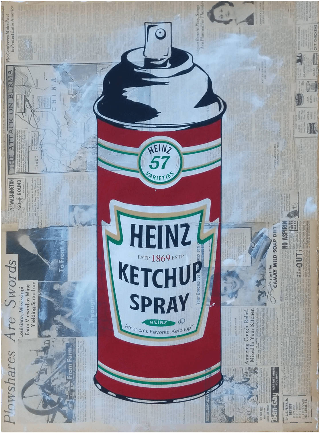 "Heinz Ketchup Spray" - handsignierter Siebdruck von Mr. Brainwash
