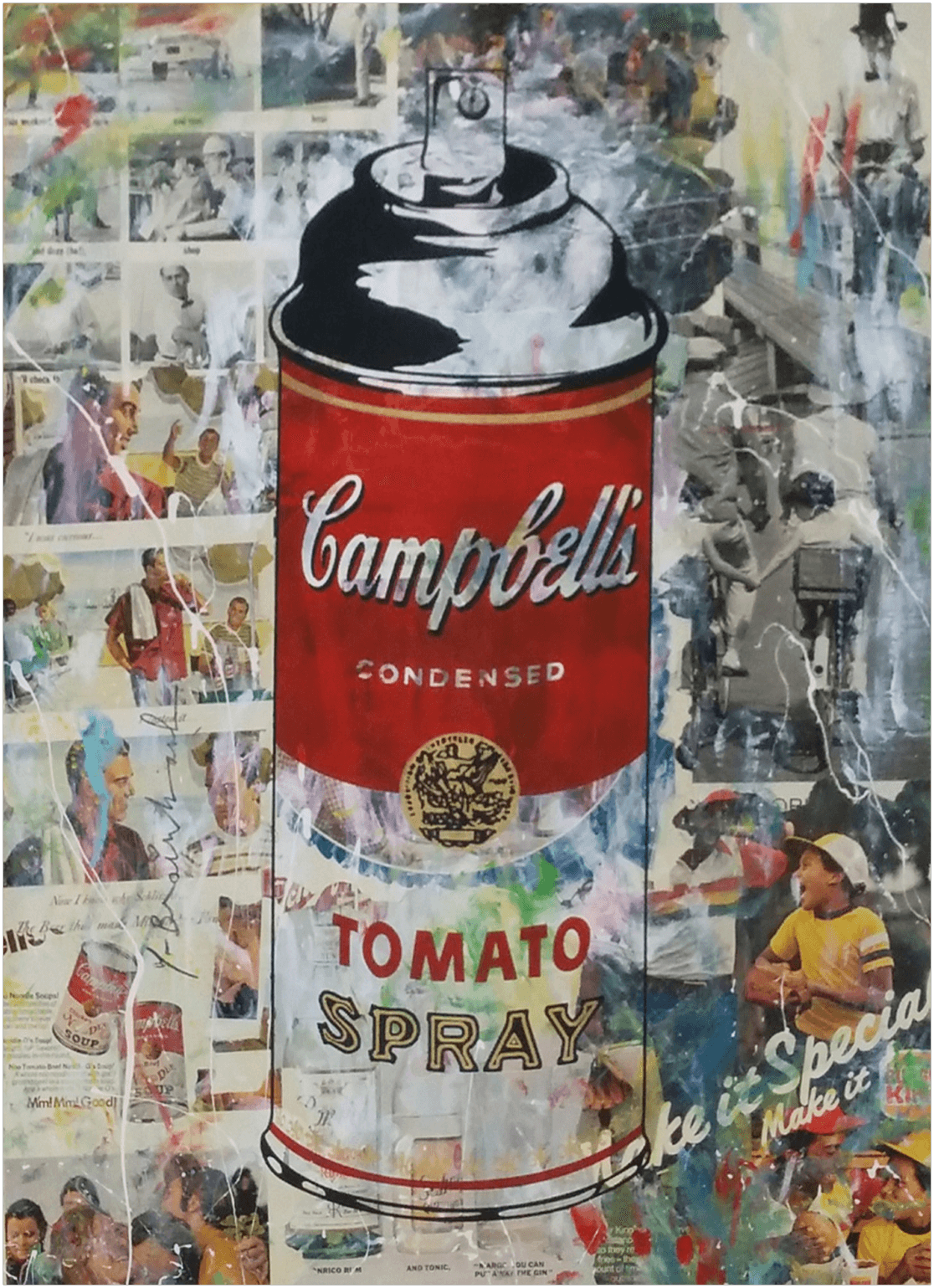 "Tomato Spray" Handsignierter Siebdruck von Mr. Brainwash