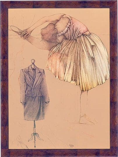 "Ballerina e manichino" - Limitierte Original-Lithografie von Bruno Bruni
