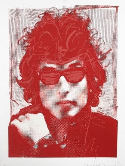 "Bob Dylan Red" - Limitierter Siebdruck von Richard Duardo