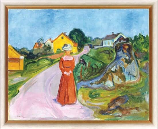 "Dorfstraße in Asgardstrand" von Edvard Munch, limitierte Reproduktion