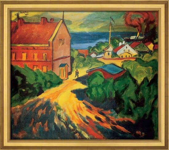 "Das rote Beamtenhaus in Nidden" von Max Pechstein (limitierte Reproduktion)