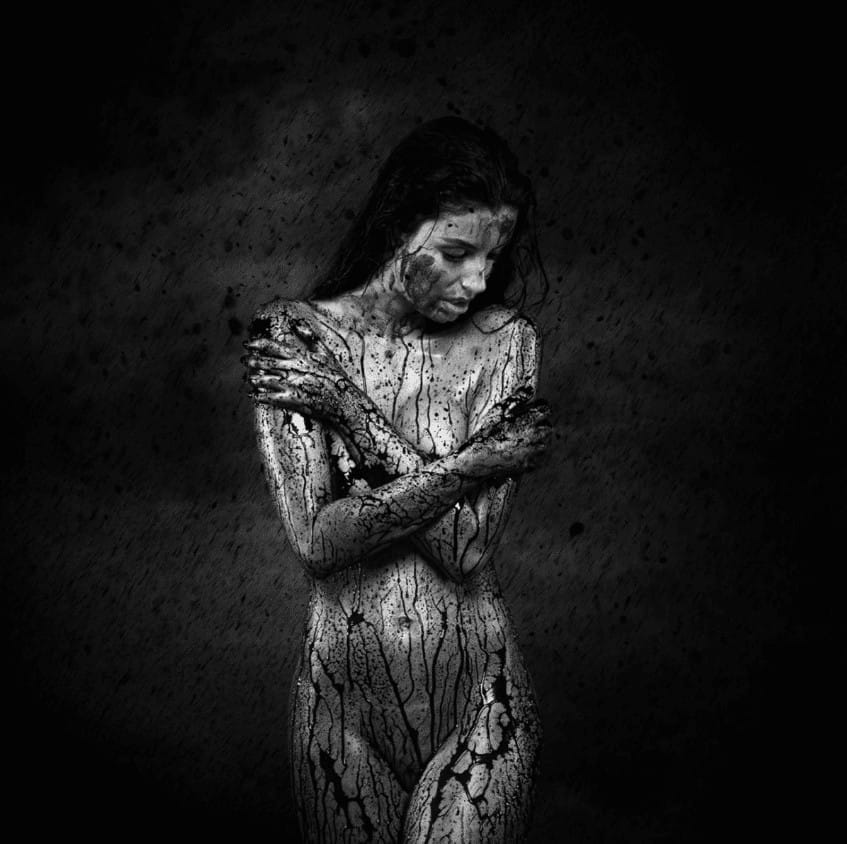 "Black Rain - Art Nude" - SW-Fotografie von Peter Zelei als limit. Giclée Print
