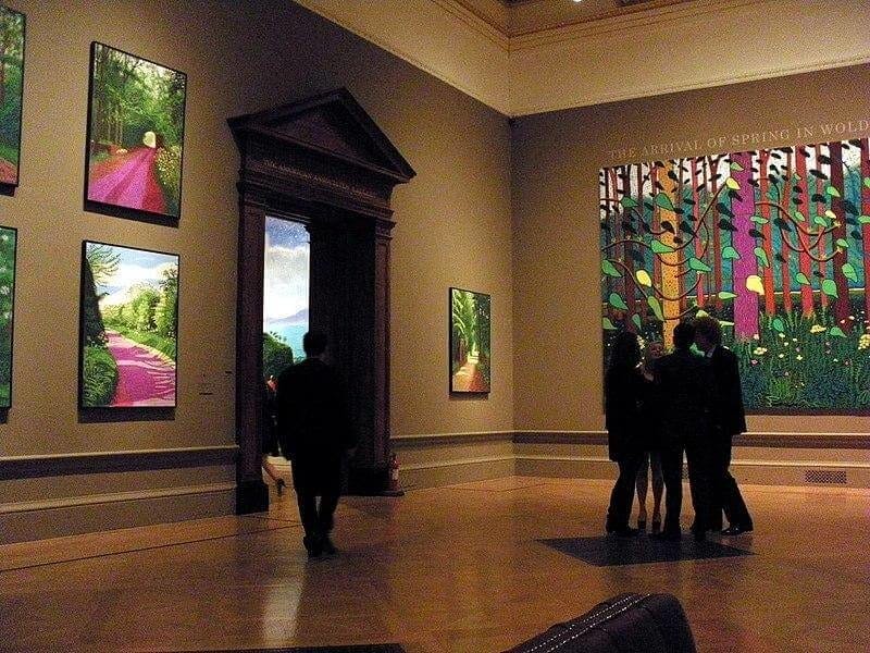 Farbenfrohe Bilder von David Hockney bei der Royal Academy of Arts Ausstellung in London (Jan 2012)