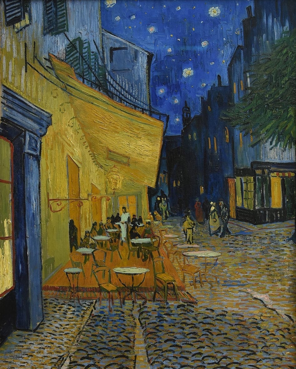 Kunst Repliken: Caféterrasse am Abend / Café Terrace at Night von Vincent van Gogh