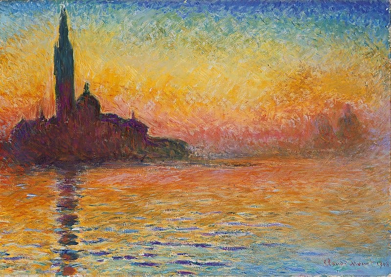 Die 21 beliebtesten Gemälde für Reproduktionen von Ölbildern der alten Meister Kreative Geschenke abstrakte kunst Gemälde Reproduktion - San Giorgio Maggiore in der Dämmerung von Claude Mone