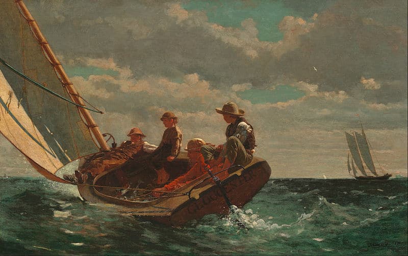 Die 21 beliebtesten Gemälde für Reproduktionen von Ölbildern der alten Meister Kreative Geschenke abstrakte kunst Kunstkopie Gemälde auf Leinwand: Es frischt auf / Breezing Up A Fair Wind von Winslow Homer