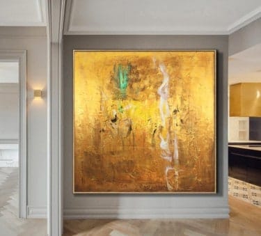 "Mother Lode" - Großformatige abstrakte Malerei Gold - Abstrakte Kunst auf Leinwand