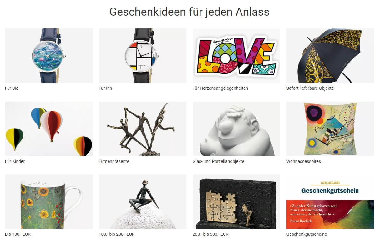 Kunstvolle Geschenkideen für jeden Anlass gibt's bei ars mundi