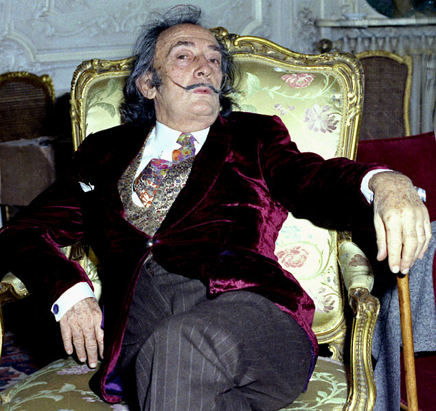 Salvador Dalí in hohem Alter, fotografiert von Allan Warren
