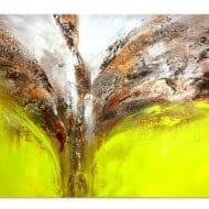 Abstraktes Acrylgemälde "Das erste Grün nach Wintertagen" von T. Stephan