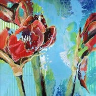 Modernes Gemälde in Mixed Media Art "Flower Power" Spraypainting von M. Tobner