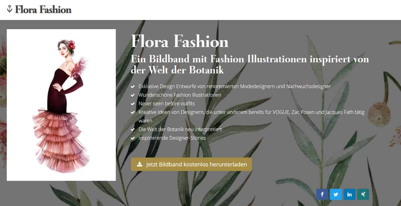 Flora Fashion - Ein Bildband mit Fashion Illustrationen zum kostenlosen Download
