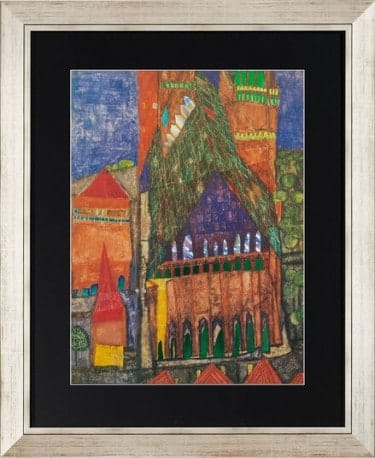 Friedensreich Hundertwasser: "Kathedrale I", Gerahmter Artprint auf Papier