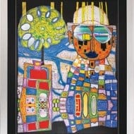 Friedensreich Hundertwasser: Kunstwerk "Tropenchinese", gerahmt