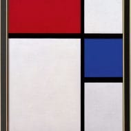 Abstract painting &quot;Composition No. II, with Red and Blue&quot; by Piet Mondrian, limited edition reproduction