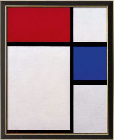 Piet Mondrian: Abstraktes Bild "Komposition No. II, mit Rot und Blau" - Limitierte Reproduktion