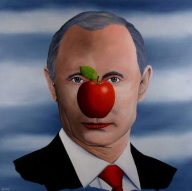 "The mystery of Putin Painting" - Surrealistisches Ölgemälde von Trevisan Carlo