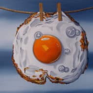 "Washed egg Painting" - Surrealistisches Bild von Trevisan Carlo, Öl auf Leinwand