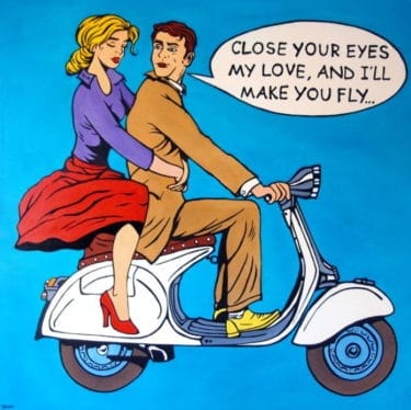 "The Vespa Painting" - Pop Art Ölgemälde von Trevisan Carlo