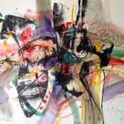 Abstrakte Malerei "Improvisation-VI" von Stanislav Bojankov, Acryl auf Papier