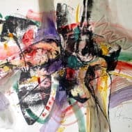 Abstract painting &quot;Improvisation-VI&quot; by Stanislav Bojankov, acrylic on paper