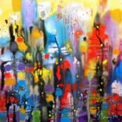 Abstraktes Werk "Just rainy-XLIX" von Stanislav Bojankov, Acryl auf Leinwand