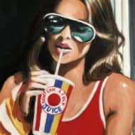 Fotorealistisches Portraitgemälde "The Juice" von Maria Folger, Acryl auf Leinwand