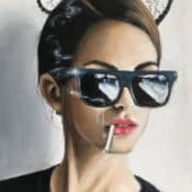 Fotorealistisches Portraitgemälde "My cool glasses •4" von Maria Folger, Acryl auf Leinwand