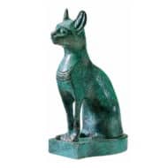 Altägyptische Bastetkatze als patinierter Metallguss - Replikat