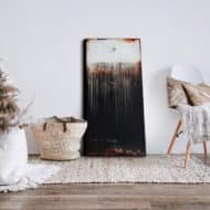 Abstraktes Acrylgemälde „Grounding“ von Inez Froehlich, Acryl mit Texturen auf Leinwand