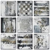 Abstraktes Acrylbild „Artefacts“ von Inez Froehlich, Texturiert auf Leinwand